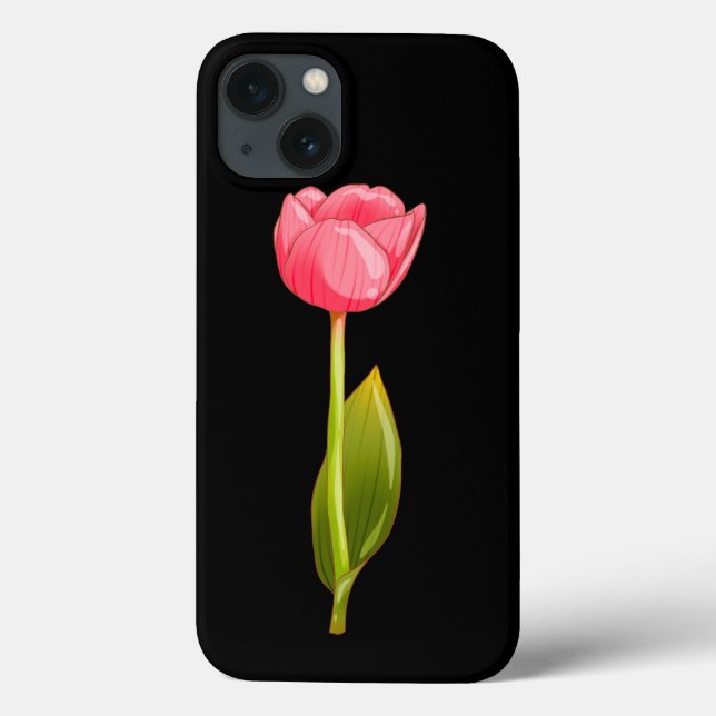 Pink Tulip – Glossy Aesthetic Flower Art Case-Mate iPhone Case (Back)