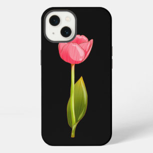 Pink Tulip – Glossy Aesthetic Flower Art iPhone 13 Case