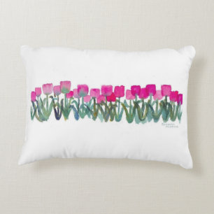 Pink Tulip Grove Accent Pillow