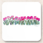 Pink Tulip Grove Plastic Coasters