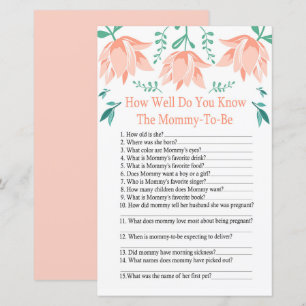 Pink Tulip How well do you know baby shower game