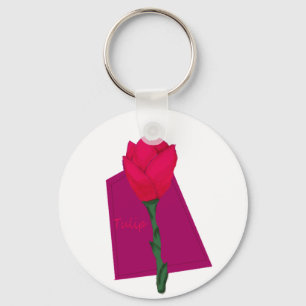 Pink Tulip Keychain