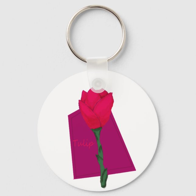 Pink Tulip Keychain (Front)