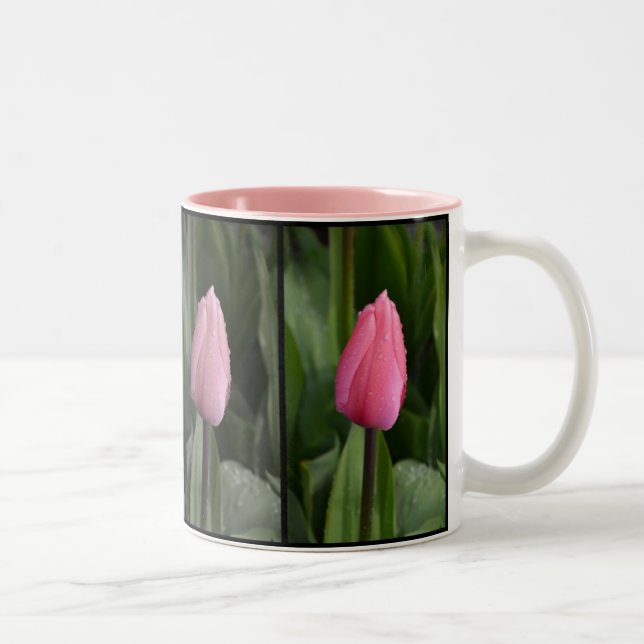 Pink tulip pattern coffee mug (Right)