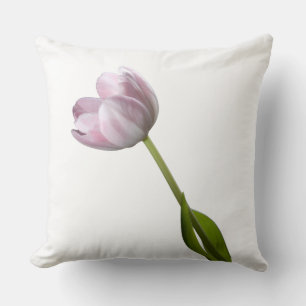 Pink Tulip Photo Throw Pillow Cover