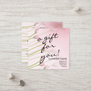 Pink Tulip QR Code Thank You Loyalty Discount Card