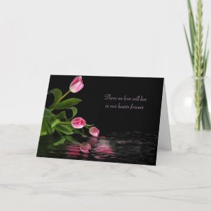 Pink Tulip reflection for sympathy Card