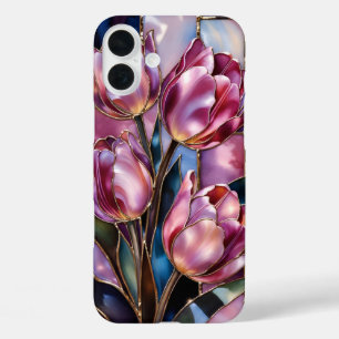 Pink Tulip Stained Glass Style Phone Case
