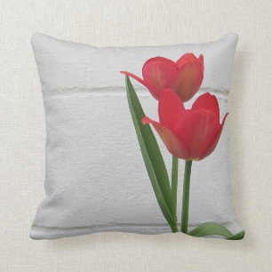 Pink Tulip Throw Pillow