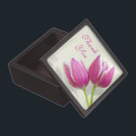 Pink Tulip Wedding Thank You Gift Box<br><div class="desc">Pink tulips gift box for saying thank you to your friends for being your bridesmaid and/or maid of honour at your wedding. This box can be used as a trinket box that your friends can keep as a keepsake of your wedding. You can even include a little gift within the...</div>