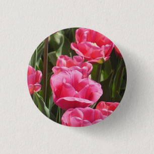 Pink Tulips 1 Inch Round Button