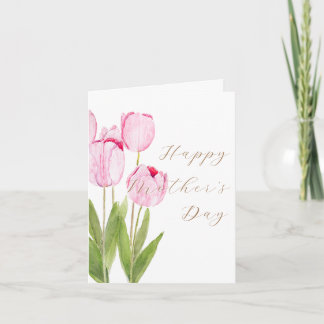 Pink tulips 2 Mother's Day  Card