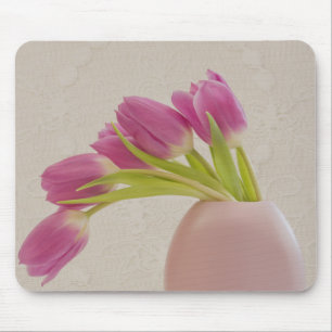 Pink Tulips And Lace Mouse Pad