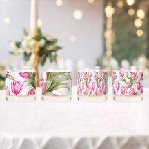 Pink Tulips and Plaid Spring Floral