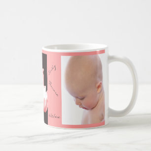 Pink Tulips BABY GIRL Personalized Photo Mug
