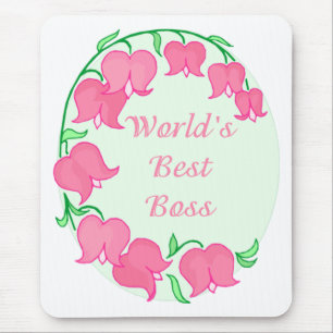 Pink Tulips Boss Mouse Pad