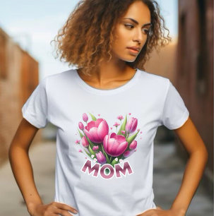 Pink Tulips Bouquet - MOM T-Shirt