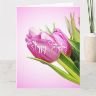 Pink tulips card