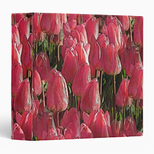Pink Tulips Floral Binder