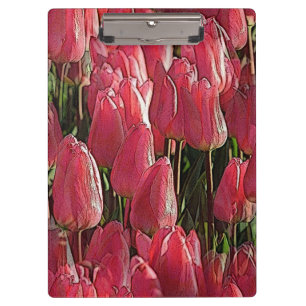 Pink Tulips Floral Clipboard