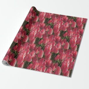 Pink Tulips Floral Wrapping Paper