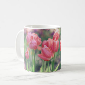 Pink Tulips Garden Coffee Mug