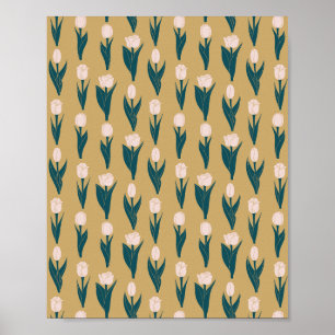 Pink Tulips Garden Poster