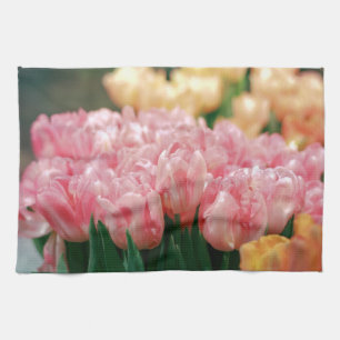 Pink Tulips in Bloom Kitchen Towel