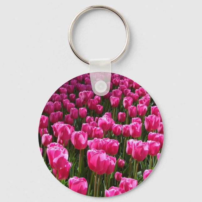 Pink Tulips Keychain (Front)