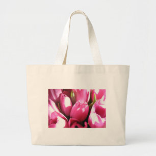 Pink Tulips Large Tote Bag