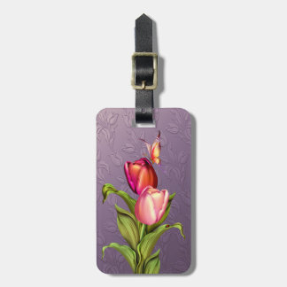 Pink Tulips Luggage Tag