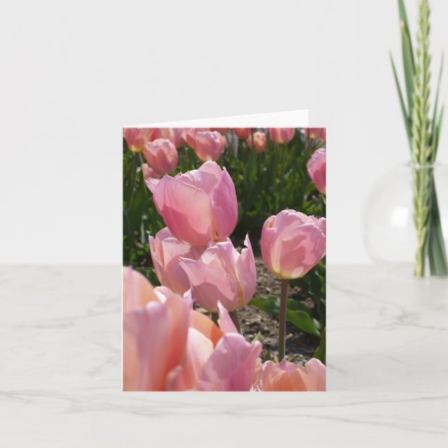 Pink Tulips Note Card (Front)