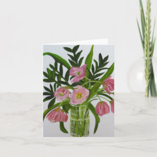 Pink Tulips note card