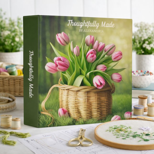  Pink Tulips Pattern Keeper Binder (Creator Uploaded)