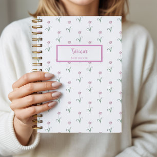 Pink Tulips Personalized Journal Notebook