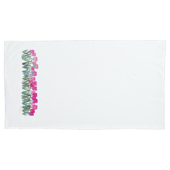 Pink Tulips Pillowcase (Front-Left)