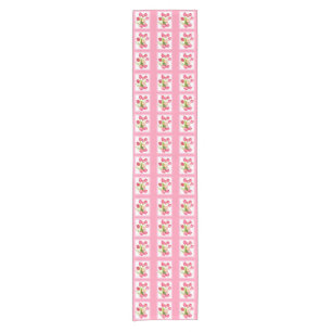 Pink tulips table runner