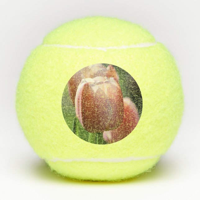 Pink Tulips Tennis Balls (Front)