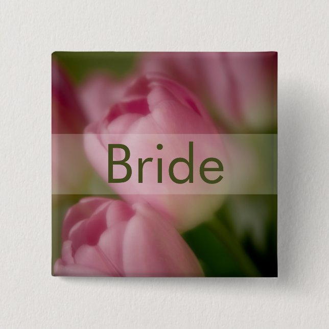 Pink Tulips • Wedding Button (Front)