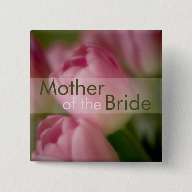 Pink Tulips • Wedding Button (Front)