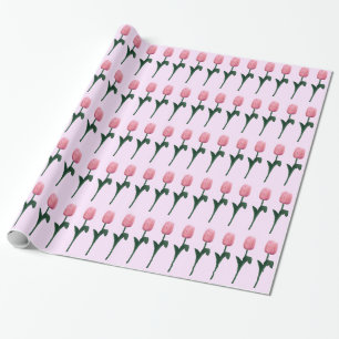 Pink Tulips Wrapping Paper