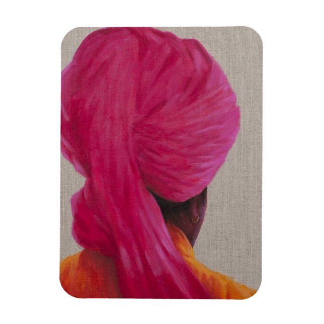 Pink Turban Orange Jacket 2014 Magnet (Vertical)