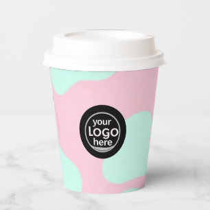 Pink & Turquoise Bubble Paper Cup - Custom Logo