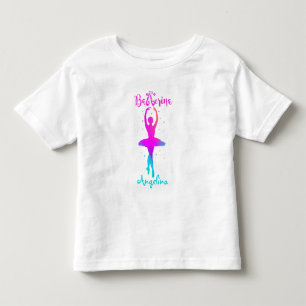 Pink Turquoise Personalized Ballerina T-Shirt