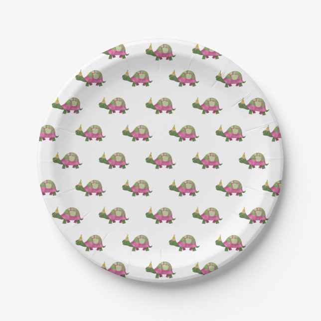 Pink Turtle Party Plates (Front)