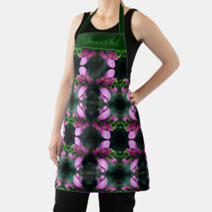 Pink Turtlehead Flower Abstract Personalized Apron