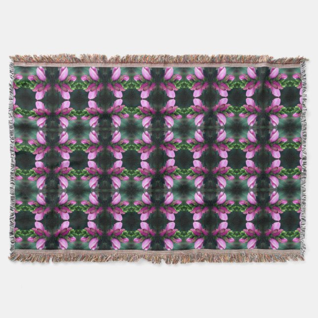 Pink Turtlehead Flower Abstract  Throw Blanket (Front)