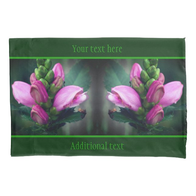 Pink Turtlehead Flower Close Up Personalized Pillowcase (Front)