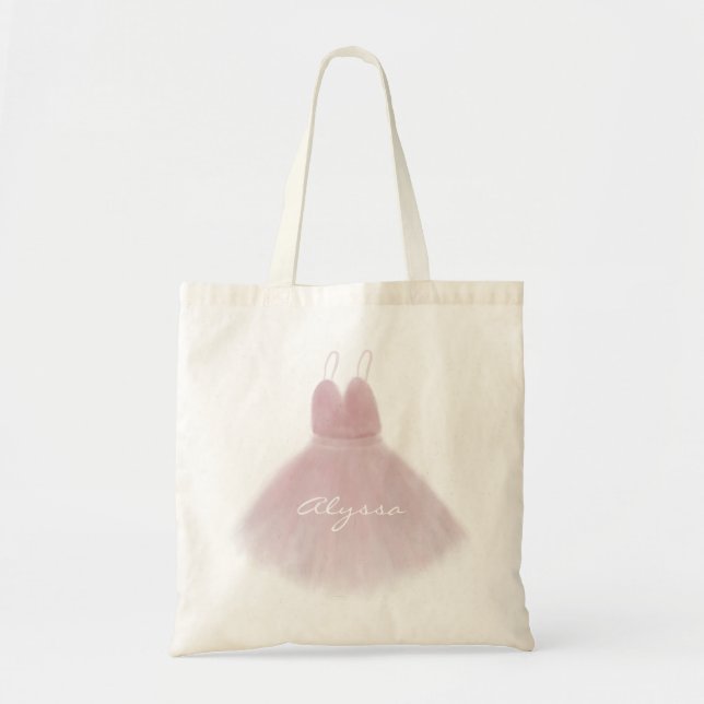 Pink Tutu Ballerina Ballet Class Tote Bag (Front)