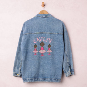 Pink Tutu Ballet Dance Bag Personalized Ballerina Denim Jacket